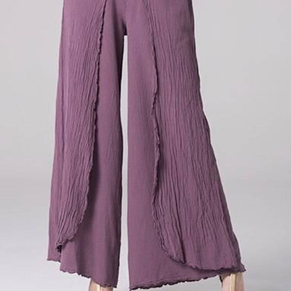 NWT Oh My Gauze 100%  (OMG) Cotton Austin Pants in the Color Blueberry Size L/XL